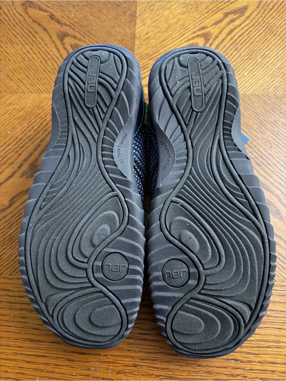 JBU Navy and Lime Green Men's Casual Slip-On Sandals
